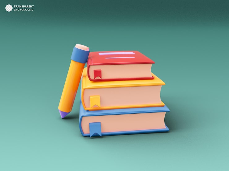 Gratis PSD hög med böcker ikon isolerad 3d-renderingsillustration