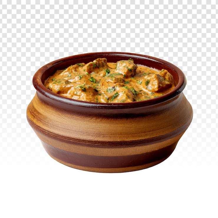 Gratis PSD indisk butter chicken curry i lerkruka