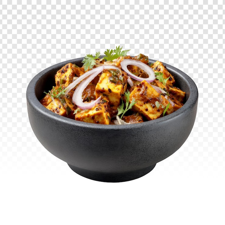 Gratis PSD indisk paneer curry i en skål