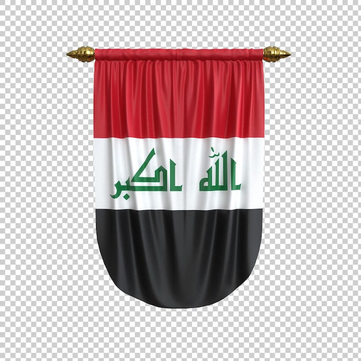 Gratis PSD iraks flagga hängande vertikalt