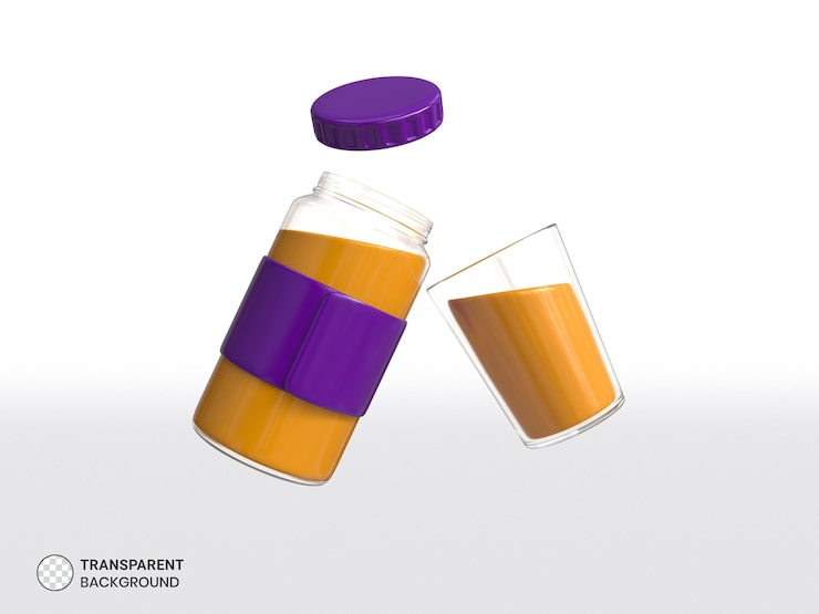 Gratis PSD juice flaske ikon isoleret 3d gengivelse illustration