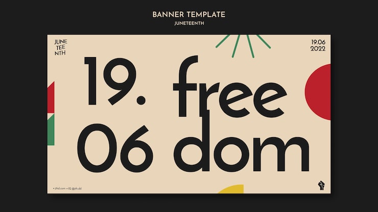 Gratis PSD juneteenth banner maldesign
