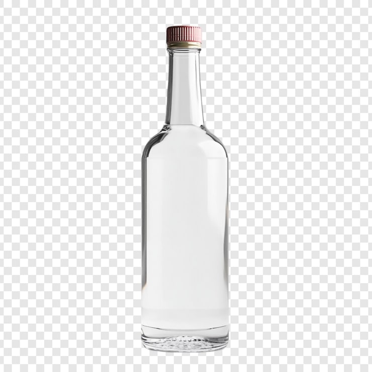 Gratis PSD klar glasflaske med rød hætte elegant design simpel renhed