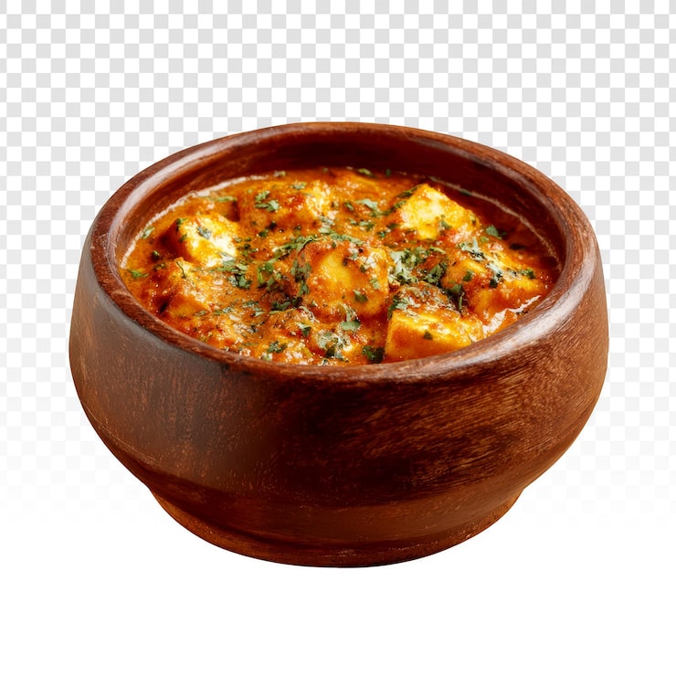 Gratis PSD läcker indisk paneercurry i träskål