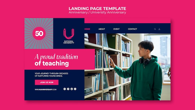 Gratis PSD mall för universitetsjubileum i platt design