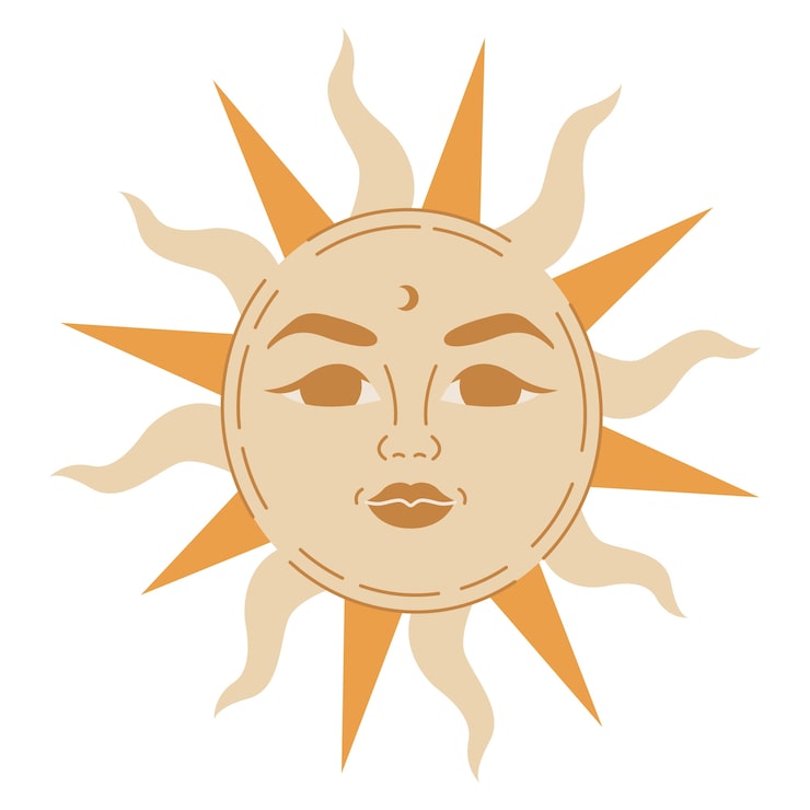 Gratis PSD måne- og sol-elementdesign