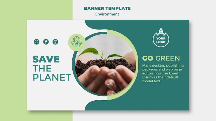 Gratis PSD miljöbanner mall mockup