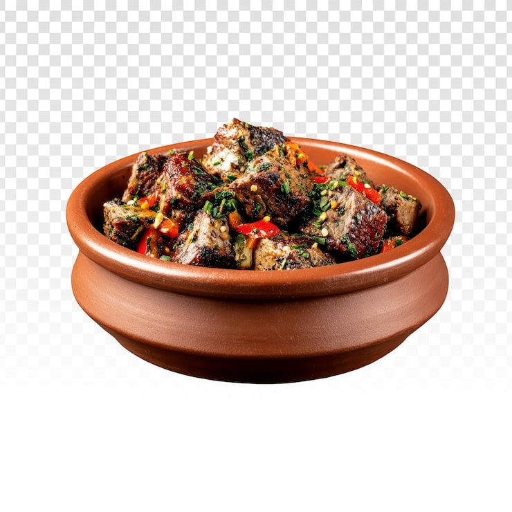 Gratis PSD mustig köttgryta i terrakottakruka