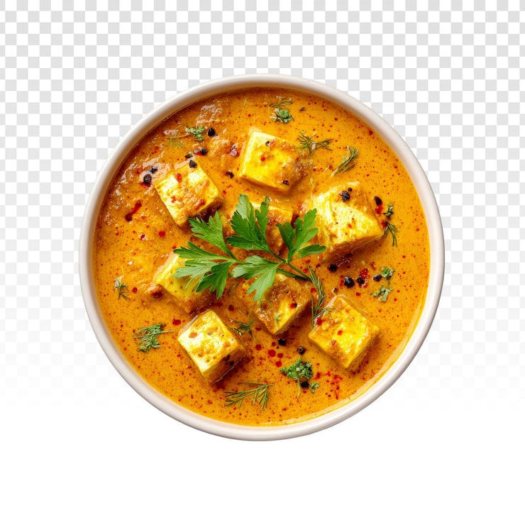 Gratis PSD paneer butter masala i vit skål