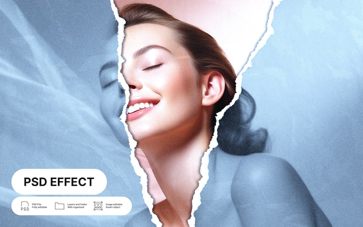Gratis PSD papirfotoeffekt
