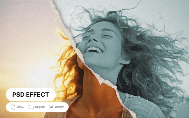 Gratis PSD papirfotoeffekt