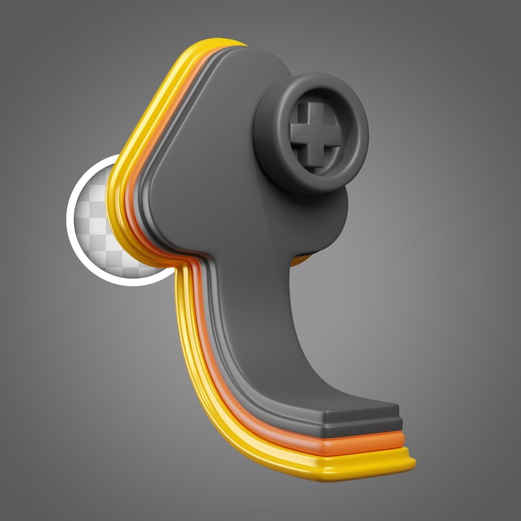 Gratis PSD pil, der peger opad med tilføj-ikon 3d-illustration