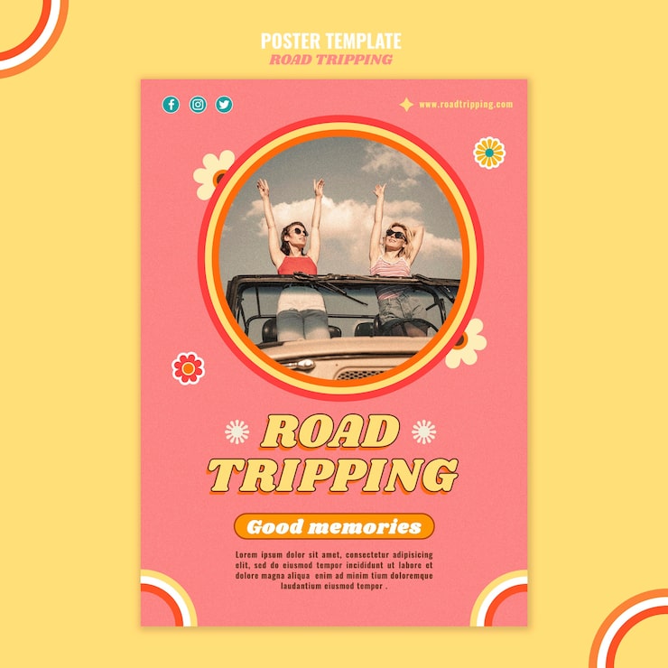 Gratis PSD poster-mal for bilferie