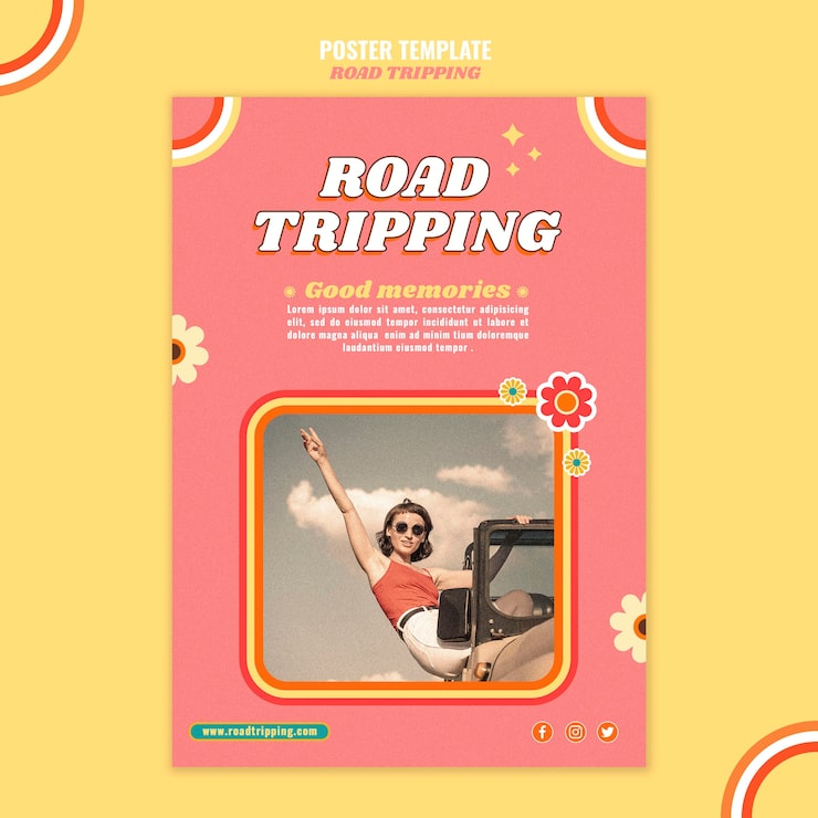 Gratis PSD poster-mal for bilferie
