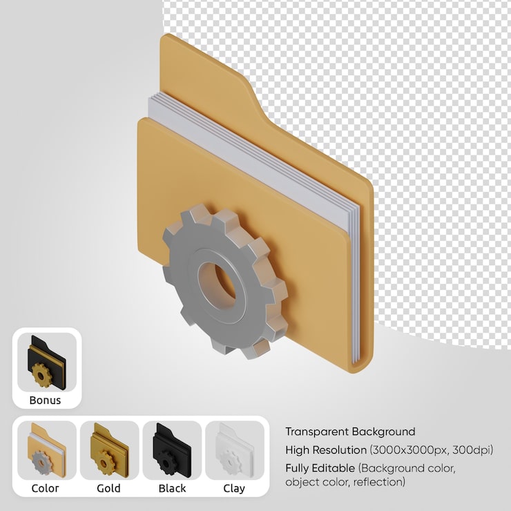 Gratis PSD redigering af 3d-rendering mappe