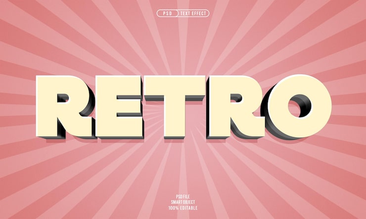 Gratis PSD retro 3d redigerbar teksteffekt