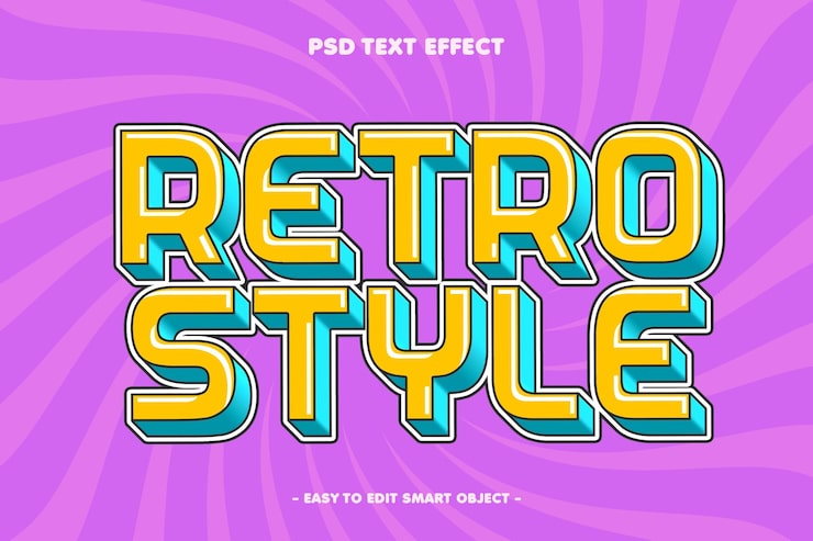 Gratis PSD retro editable text effect