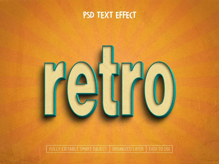 Gratis PSD retro psd-teksteffekt