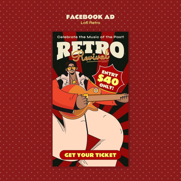 Gratis PSD retro revival facebook-mal