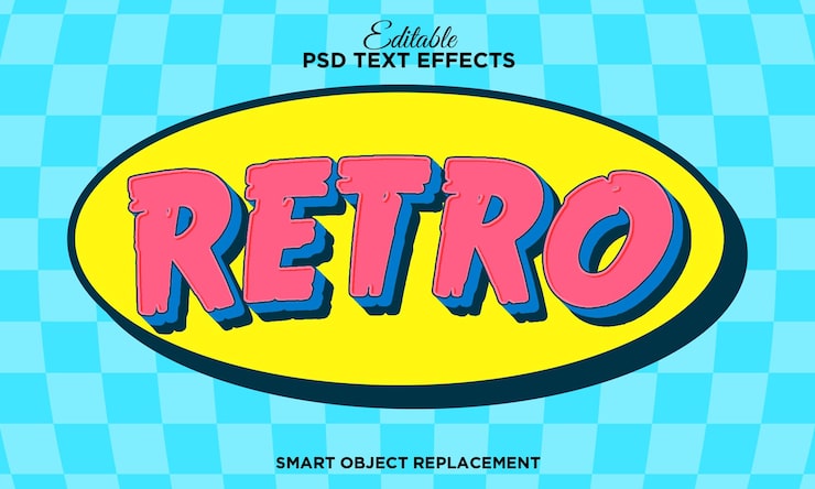 Gratis PSD retro tegneserie teksteffekt