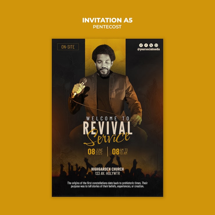 Gratis PSD revival service invitation