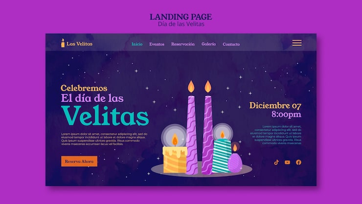 Gratis PSD skabelondesign til dia de las velitas