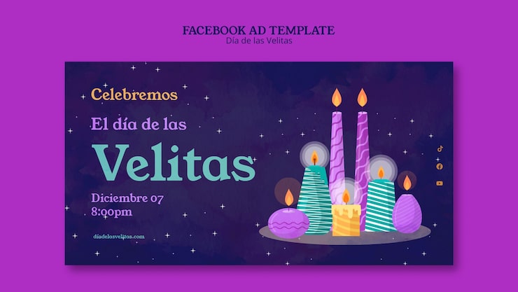 Gratis PSD skabelondesign til dia de las velitas
