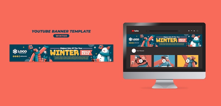 Gratis PSD skabelondesign til vinterudsalg