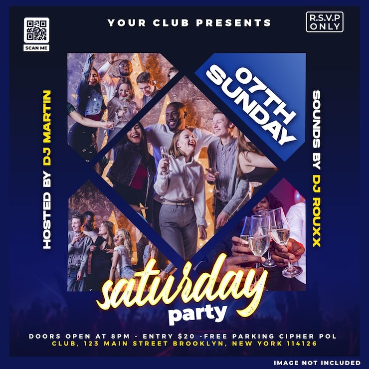 Gratis PSD story til sociale medier om natklubfestflyer