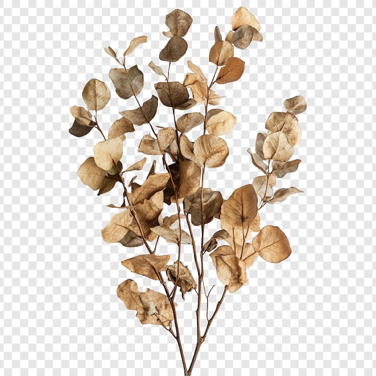 Gratis PSD torkade eukalyptusgrenar höstlig elegans