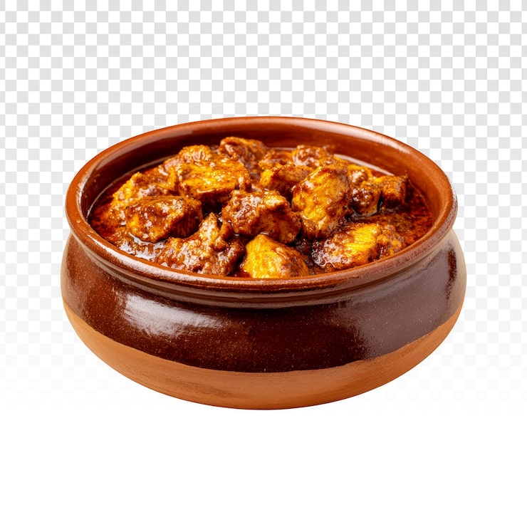 Gratis PSD traditionell köttgryta i en keramisk skål