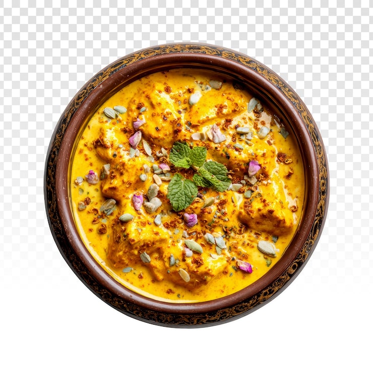 Gratis PSD vy ovanifrån av kycklingcurry i en skål
