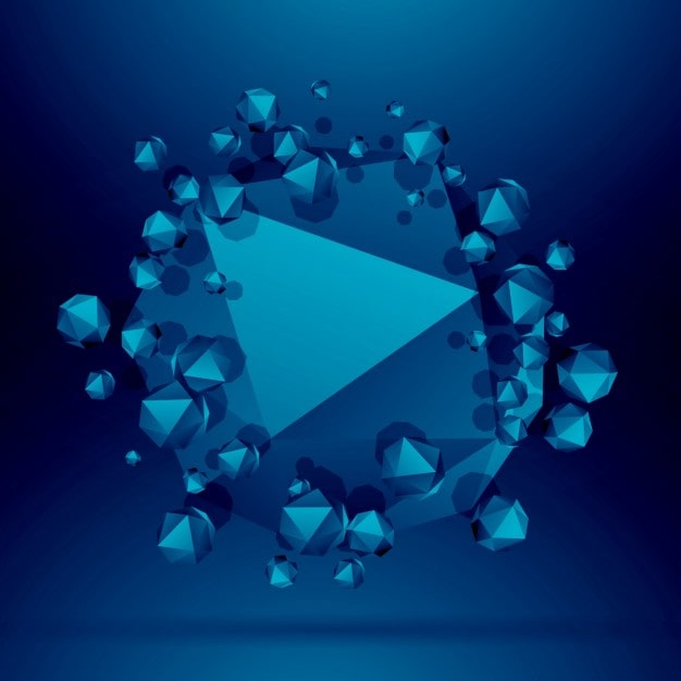 Gratis Vektor 3d blå polygonal baggrund