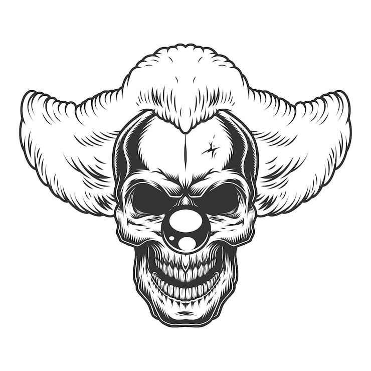 Gratis Vektor arg clown-dödskalle