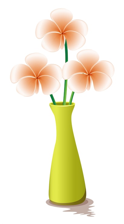 Gratis Vektor blomster i en gul vase