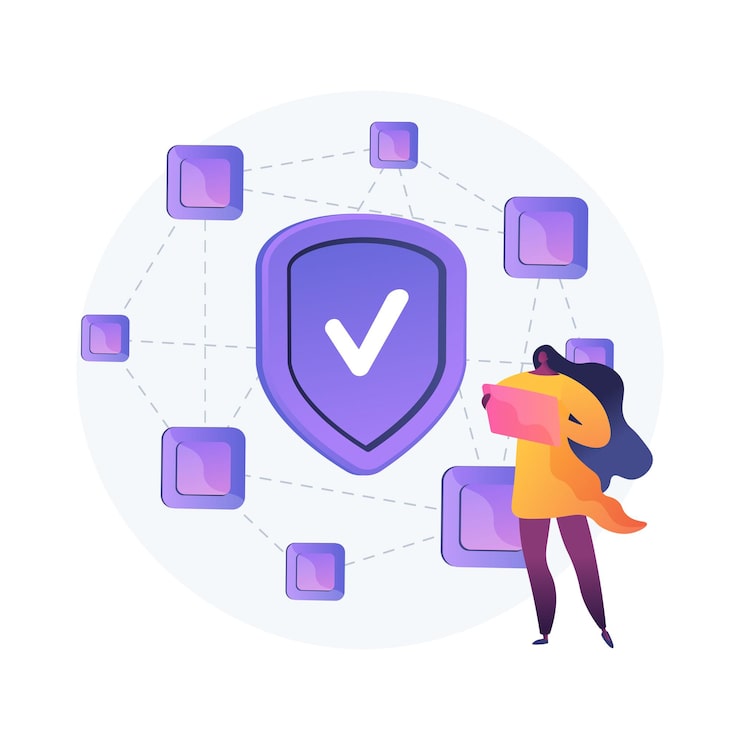 Gratis Vektor decentraliseret applikation abstrakt koncept illustration