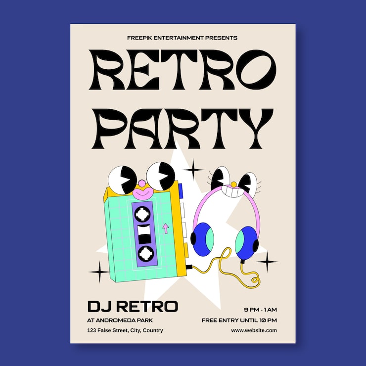 Gratis Vektor dj flyer skabelon design