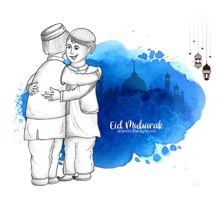 Gratis Vektor eid mubarak traditionel muslimsk festival religiøs baggrund