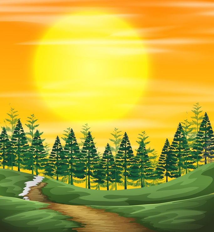 Gratis Vektor en solnedgang i naturen