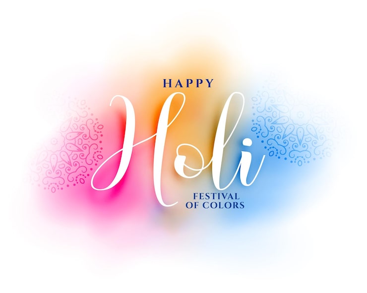 Gratis Vektor farverig gulaal til holi farvefestival hilsen