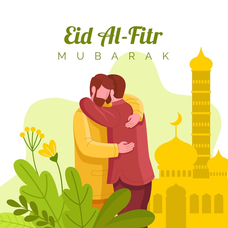 Gratis Vektor flad eid al-fitr illustration