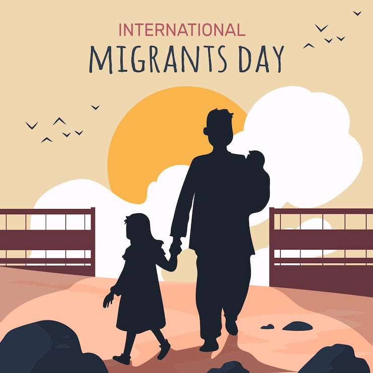 Gratis Vektor flad illustration af den internationale migrantdag