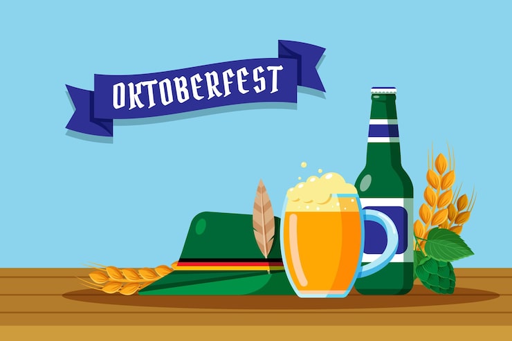 Gratis Vektor flad oktoberfest baggrund