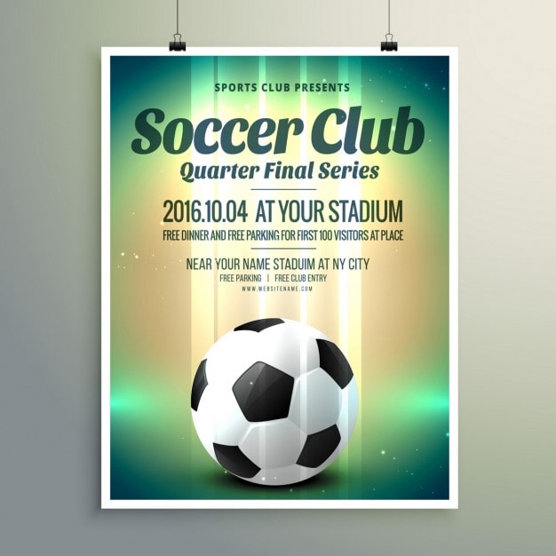 Gratis Vektor fodbold cup finale flyer