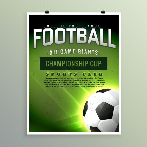 Gratis Vektor fodboldmesterskabs plakat skabelon