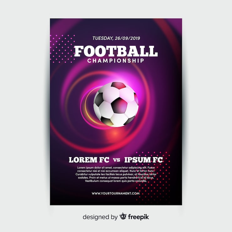 Gratis Vektor fodboldmesterskabs plakat skabelon