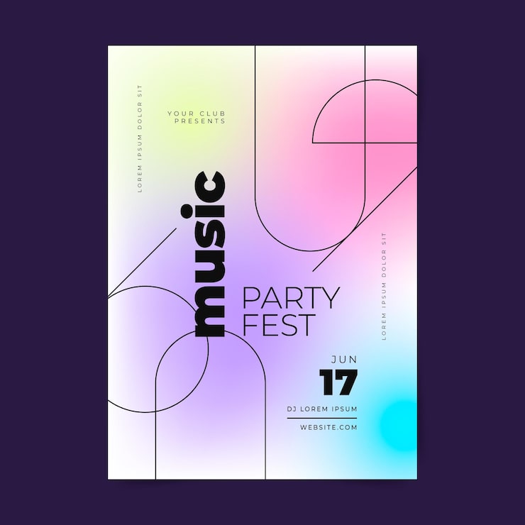 Gratis Vektor gradient musik plakat design