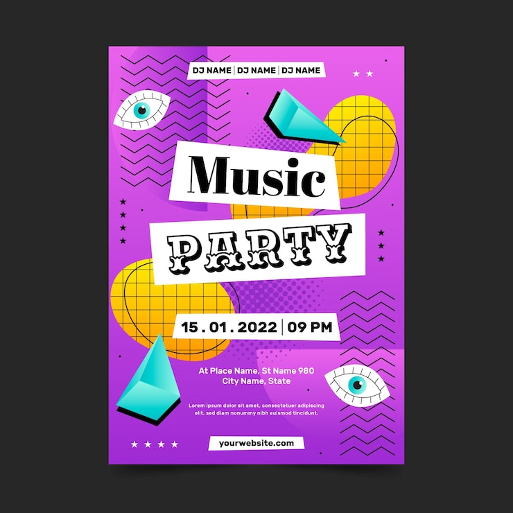 Gratis Vektor gradient zine kultur fest plakat