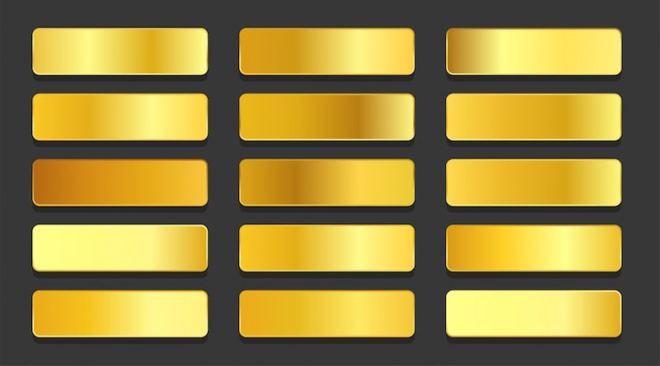 Guldfärgade metalliska gradienter, set
