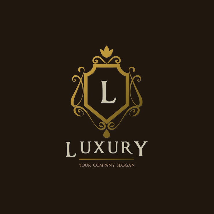 Gratis Vektor gyllene lyxig logo design